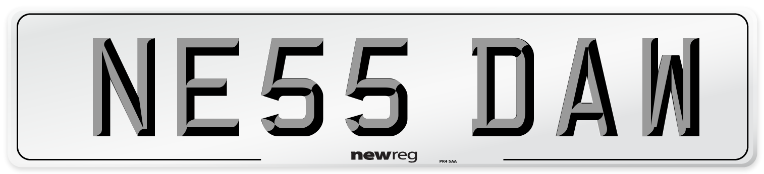 NE55 DAW Number Plate from New Reg